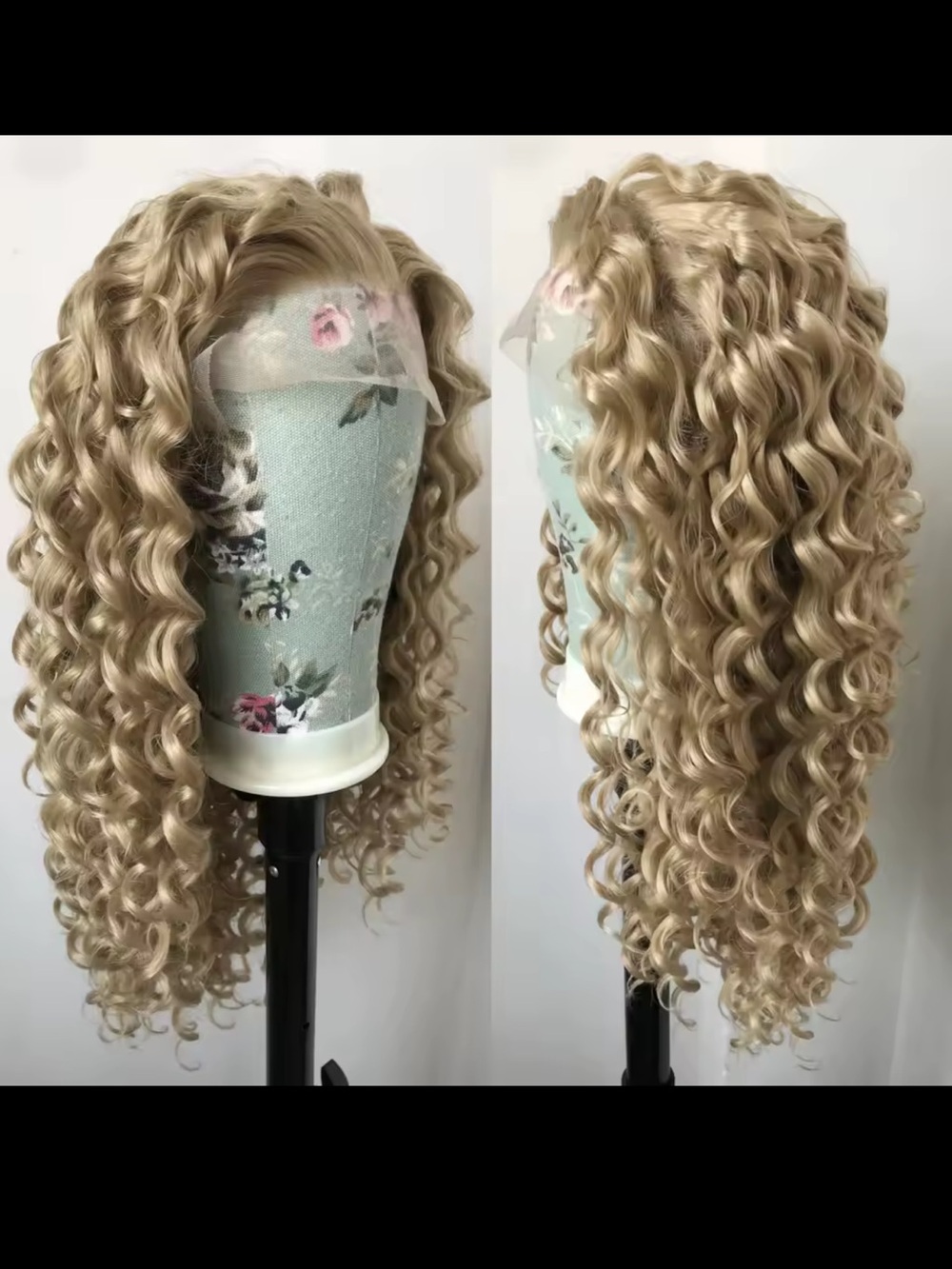 Blonde Deep Curly Lace Front Lolita Wig - Natural Honey Blonde - Picture 2 of 6
